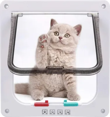 Productafbeelding van Kattenluik met 4-voudig magnetisch sluitsysteem - Dierenluik voor katten en kleine honden - Tunneldeur