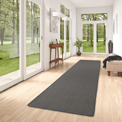 Zdjęcie produktu dla Sisal Natur, dywan prostokątny Astra, kolor antracytowy, wymiary: 100x300 cm