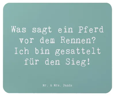Produktbild von Mr. & Mrs. Panda Mousepad Spruch Pferderennen Erfolg - Meeresbrise - Geschenk, Sportler, mousematte, Mouse Pad, Geschenke, mauspad laptop, Einzigartig, Rennen, Teamsport
