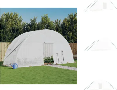 Obrázek produktu pro vidaXL Skleník s ocelovým rámem bílý 12 m² 6x2x2,85 m - Skleníky