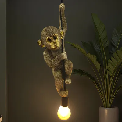 Produktbild von riess-ambiente Hängelampe MONKEY 55cm gold Polyresin Affen-Skulptur Designobjekt E27
