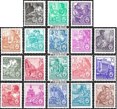 Produktbild von Briefmarken DDR 1953 Mi 405-422 (kompl.Ausg.) postfrisch Fünfjahresplan (II)