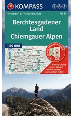 Produktbild von KOMPASS Wanderkarte 14 Berchtesgadener Land, Chiemgauer Alpen 1:50.000
