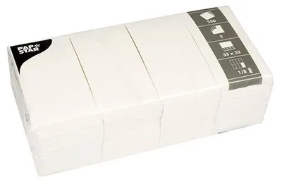 Produktbild von Servietten, 2-lagig 1/8-Falz 33 cm x 33 cm weiss