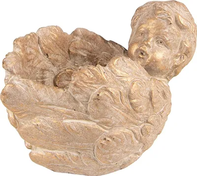 Zdjęcie produktu dla Clayre & Eef 6TE0434 doniczka aniołek 16x13x12 cm brązowa