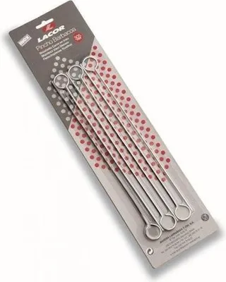 Immagine prodotto di Set di spiedini per barbecue Lacor - 6 pezzi - acciaio inox - 305 mm