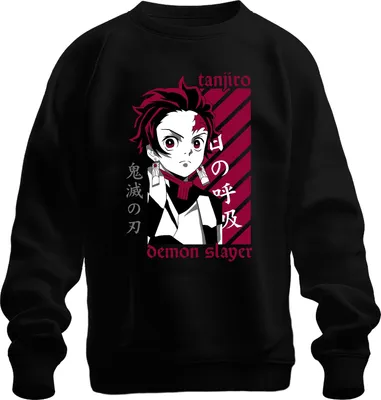 Produktbild von Tanjiro Demon Slayer Kimetsu no Yaiba Anime Geschenk Cosplay Uni Sweatshirt Pullover, Schwarz, S