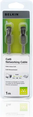 Obrázek produktu pro Belkin RJ45-RJ45, Cat6, 1m, 1 m, Cat6, RJ-45, RJ-45, Šedá