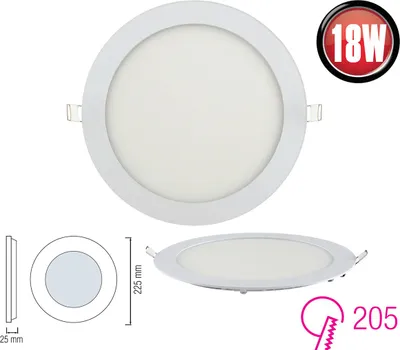Produktbild von 18w Slim LED Panel Einbauleuchte Deckeneinbau Panelleuchte Deckenlampe Rund Ø 225mm Kaltweiß
