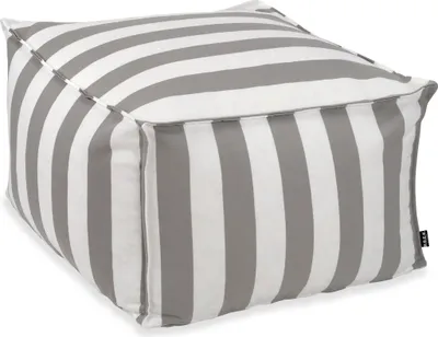 Produktbild von H.O.C.K. Classic Streifen Bean Cube Hocker Pouf 55x55x35cm hellgrau
