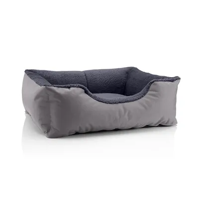 Obrázek produktu pro Pelíšek pro psy TEDDY, pohovka pro psy,(M) cca 70x55x18cm,ROCK-FLOW (šedá/šedá)