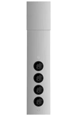 Produktbild von THEBO Energie-Ecksäule ST 3007 aus Aluminium mit 4 Steckplätzen