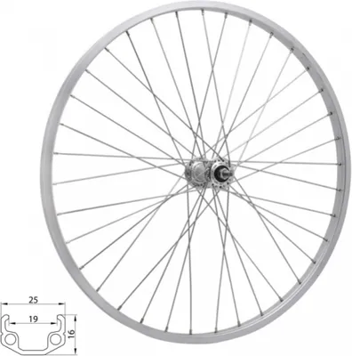 Obrázek produktu pro Kolo zapletené 28" 622-19 přední 36 děr stříbrné Union/CnSpoke