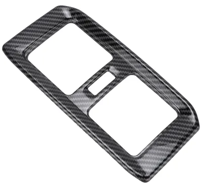 Image de Cache d'aération de climatisation arrière, style fibre de carbone, pour décoration et remplacement, compatible avec le RAV4 de 2019 à 2021