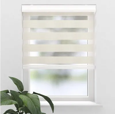 Produktbild von SOLUNA Doppelrollo D-R5 mit weißer Kassette leinen 115x175 cm