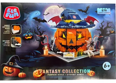 Produktbild von Elefun Halloween Kürbis Haus Bausatz 579 Teile Geschenk
