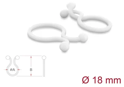 Produktbild von Kabeldriller Ø 18 mm, transparent, 100 Stück, wiederverwendbar