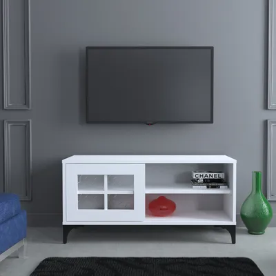 Produktbild von Skye Decor, Revival 100 - White, Fernsehtisch, Weiß, 100 % MELAMINBESCHICHTETE SPANPLATTEN, 100 x 42 x 54 cm