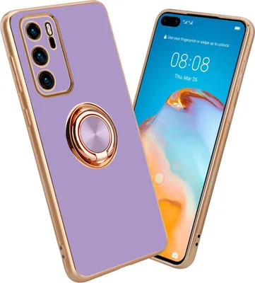 Produktbild von Cadorabo Schutzhülle für Huawei P40 Hülle in Lila Etui Case Cover Kameraschutz magnetische Autohalterung