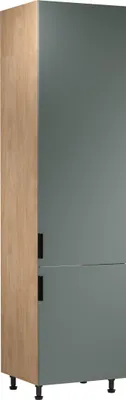 Produktbild von Kühlumbauschrank 60 cm mit 2 Türen küchenmöbel Küchenblock, Sorento D60ZLN Grün/Sonoma Eiche