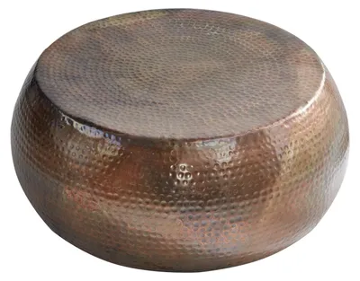 Obrázek produktu pro riess-ambiente Kulatý konferenční stolek ORIENT 80cm měděný plamenný kovový stolek s kovaným designem stolek na straně