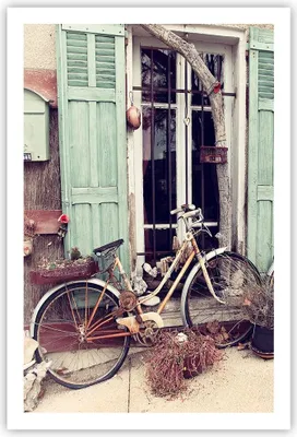 Produktbild von Poster - Poster ohne Rahmen - Fahrräder Vintage Mietshaus - 61x91,5 cm - Wand Bild - Wanddeko - Wandbilder - Kunstposter - Wandposter - Bilder - Kunstdruck - Wanddekoration - Wandbild P2XPA61x91-4588