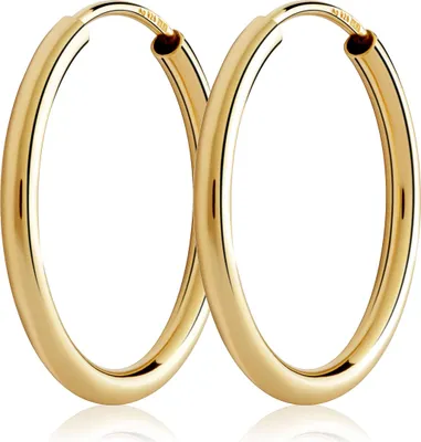 Produktbild von PAAR Creolen 20mm Sterlingsilber 925 vergoldet 1,8mm Stärke Silber Ohrringe