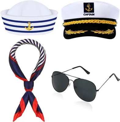 Imagen del producto de Accesorios para el carnaval: conjunto de disfraces de capitán, ideal para fiestas temáticas