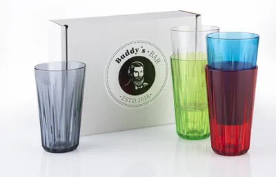 Zdjęcie produktu dla Zestaw 6 szklanek do napojów – pojemność 500 ml, wolne od BPA, kolorowe