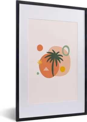 Produktbild von MuchoWow® Gerahmtes Poster Sommer - Design - Palme 40x60 cm - Poster mit Schwarzem Bilderrahmen Wandposter Rahmen Foto Bilder - Poster in Rahmen