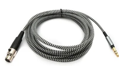 Produktbild von SYSTEM-S Audio Kabel 3 m 3.5 mm Klinke Stecker zu Mini XLR Buchse geflochten in Weiß