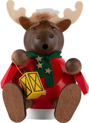 Produktbild von Elch sitzend - Kugelrauchfigur (14cm) Räuchermann von Richard Glässer