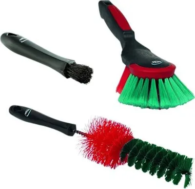 Produktbild von 3-teiliges Auto Bürsten Set - Pinsel für Innenraum, Felgenbürste, Handbürste