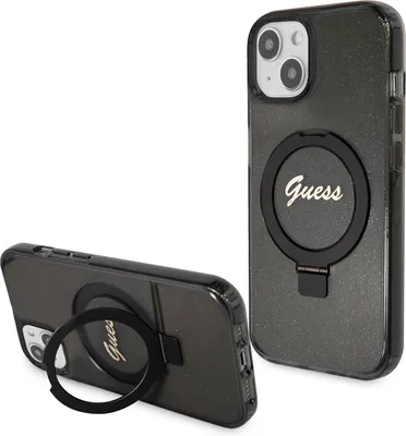 Image de Guess Guhmp15Mhrsgsk Iphone 15 Plus / 14 Plus 6.7 Czarny/Noir Hardcase Ring Stand Script Glitter Magsafe