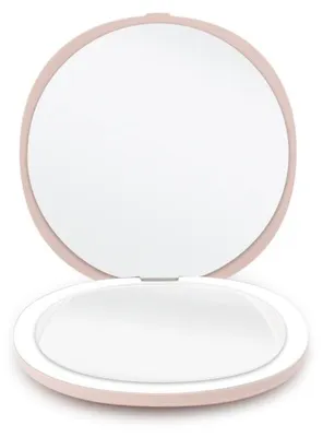 Produktbild von UNIQ Kompakter LED Reisespiegel 5-fach Vergrößerung Doppelseitig Rose