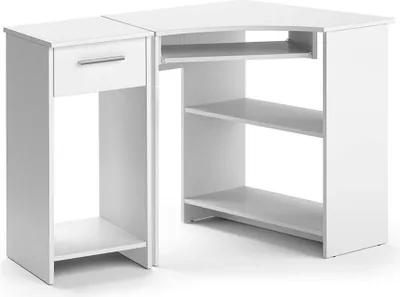Produktbild von Eckschreibtisch Vicco Odin Weiß 83 x 76 cm Set mit PC-Schrank, Model 47727