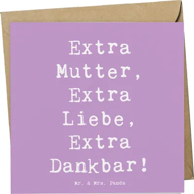 Produktbild von Mr. & Mrs. Panda doppelkarte Spruch Bonusmutter Extra Liebe - Lavendeltraum - Geschenk, Anerkennung, Klappkarte, Verwandte, Familie, anlasskarte, Elternteil, Geburtstage