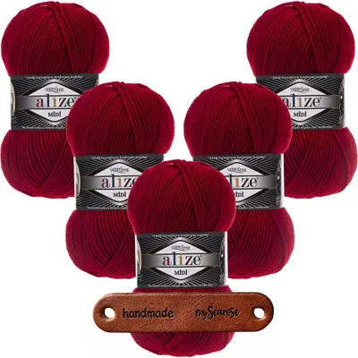 Produktbild von 5 x ALIZE Superlana Midi 56 Red mit Label