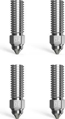 Zdjęcie produktu dla Zestaw dysz Creality K1 Max High Flow, 4-częściowy, bimetaliczny materiał, wysoce odporny na ciepło do szybkiego drukowania i płynnego podawania, odpowiedni do drukarek 3D K1/K1 Max