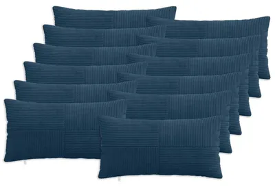 Productafbeelding van vidaXL Kussenhoezen, 12 stuks, ALMELO, marineblauw, 40 x 80 cm, cordura