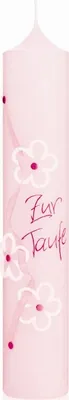 Produktbild von Taufkerze Babyrosa (Nr. 55) Original handverzierte Wiedemann Anlass Kerzen (Kerze ohne Namensverzierung)