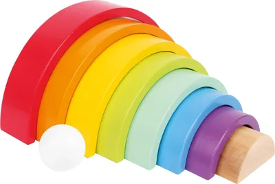 Produktbild von small foot Holzbausteine Großer Regenbogen aus Holz, Stapelspiel für Feinmotorik