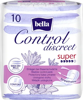 Zdjęcie produktu dla Bella Wkładki urologiczne Control Discreet Super 10 sztuk w opakowaniu