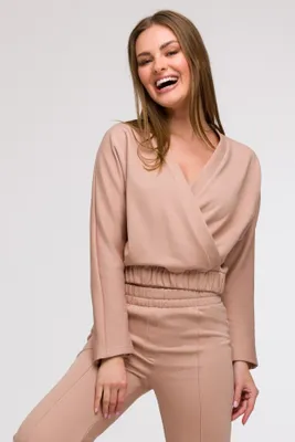 Productafbeelding van BeWear dames sweatshirt met ritssluiting, model B292, kleur mocca, maat S