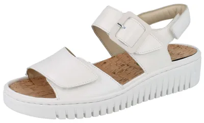 Immagine prodotto di Waldläufer H-Willow 955004-148 sandalo comodo da donna con plantare estraibile, pelle, bianco - sandalo da donna, bianco, pelle (poncho) 