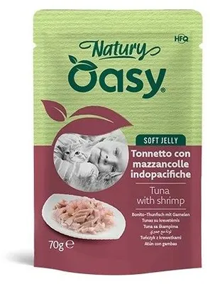 Zdjęcie produktu dla Karma mokra dla kota Oasy Natury Soft Jelly Tuńczyk z krewetkami 70g