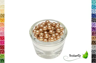 Produktbild von 50 Wachsperlen 8mm, Farbe:sand / beige 835