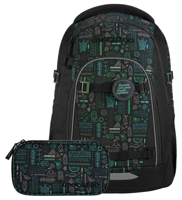 Produktbild von coocazoo Schulrucksack Mate School Backpack 3tlg. Humedica Free Spirit schwarz