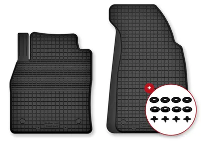 Productafbeelding van Rubberen voormatten voor VW ID.7 vanaf 2023 (stationwagen/liftback) – 2-delig, zwart, op maat – Wielganizator Semi-Universal