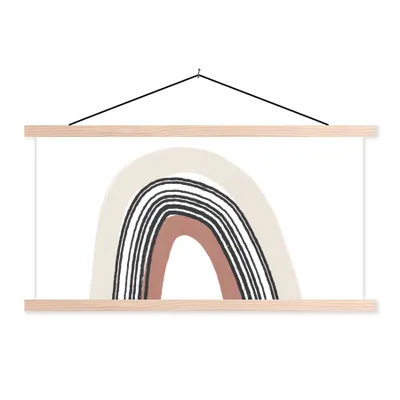 Produktbild von MuchoWow® Textilposter Regenbogen - Pastell - Design 60x30 cm mit holzfarbenen Rahmen - Dekoration